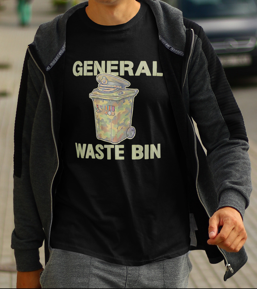 General Waste Bin Camo Trash Hat Medals T-Shirt