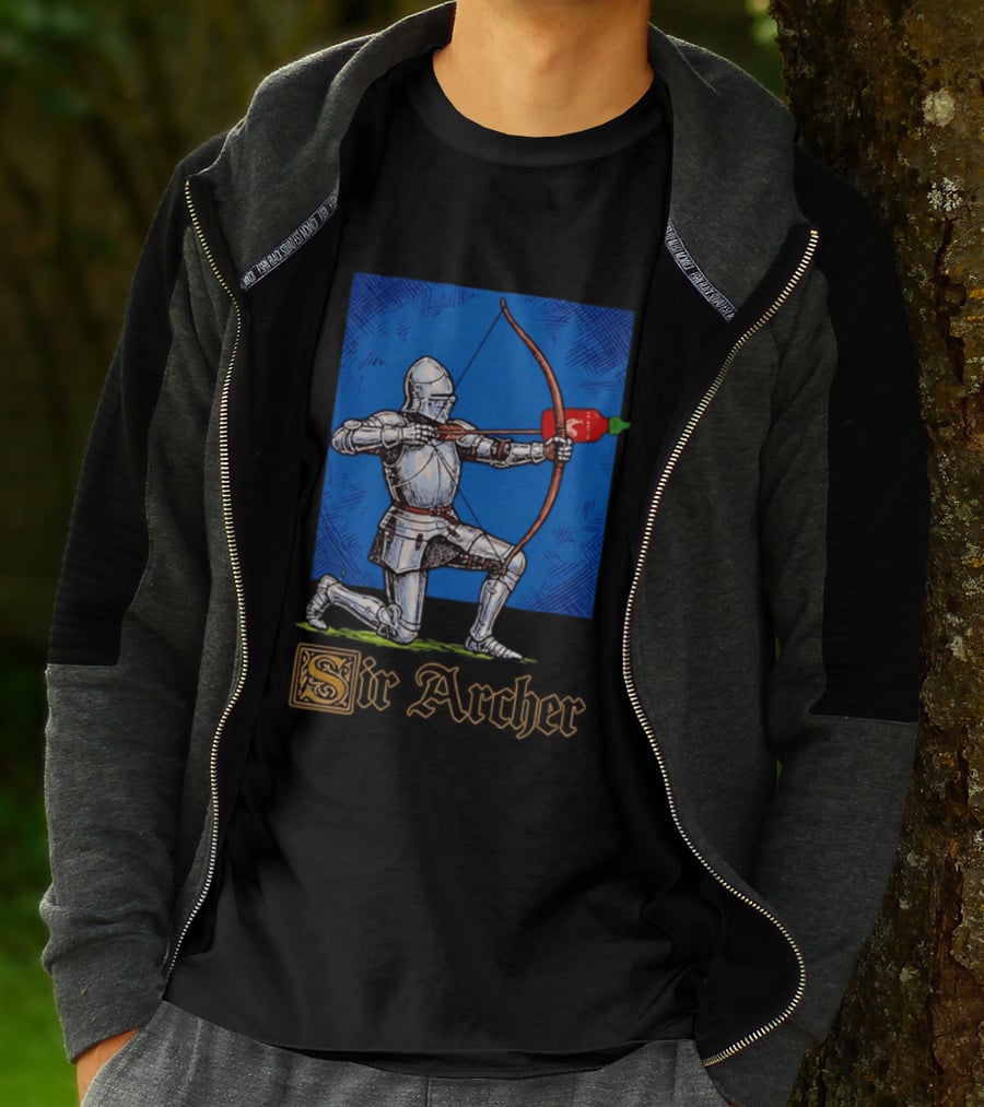 Sir Archer Knight Bow Hot Sauce Sriracha T-Shirt