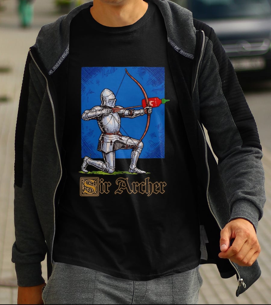 Sir Archer Knight Bow Hot Sauce Sriracha T-Shirt