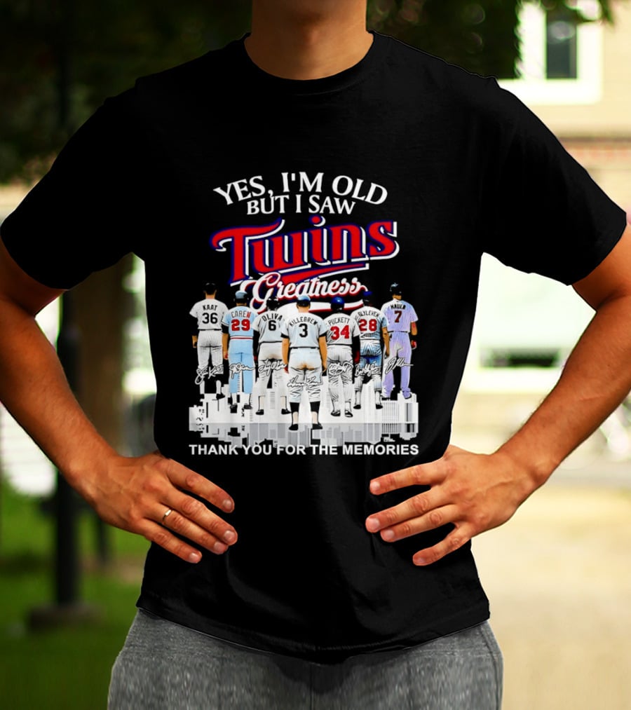 Yes I'm Old But I Saw Twins Greatness Thank You For The Memories T-Shirt