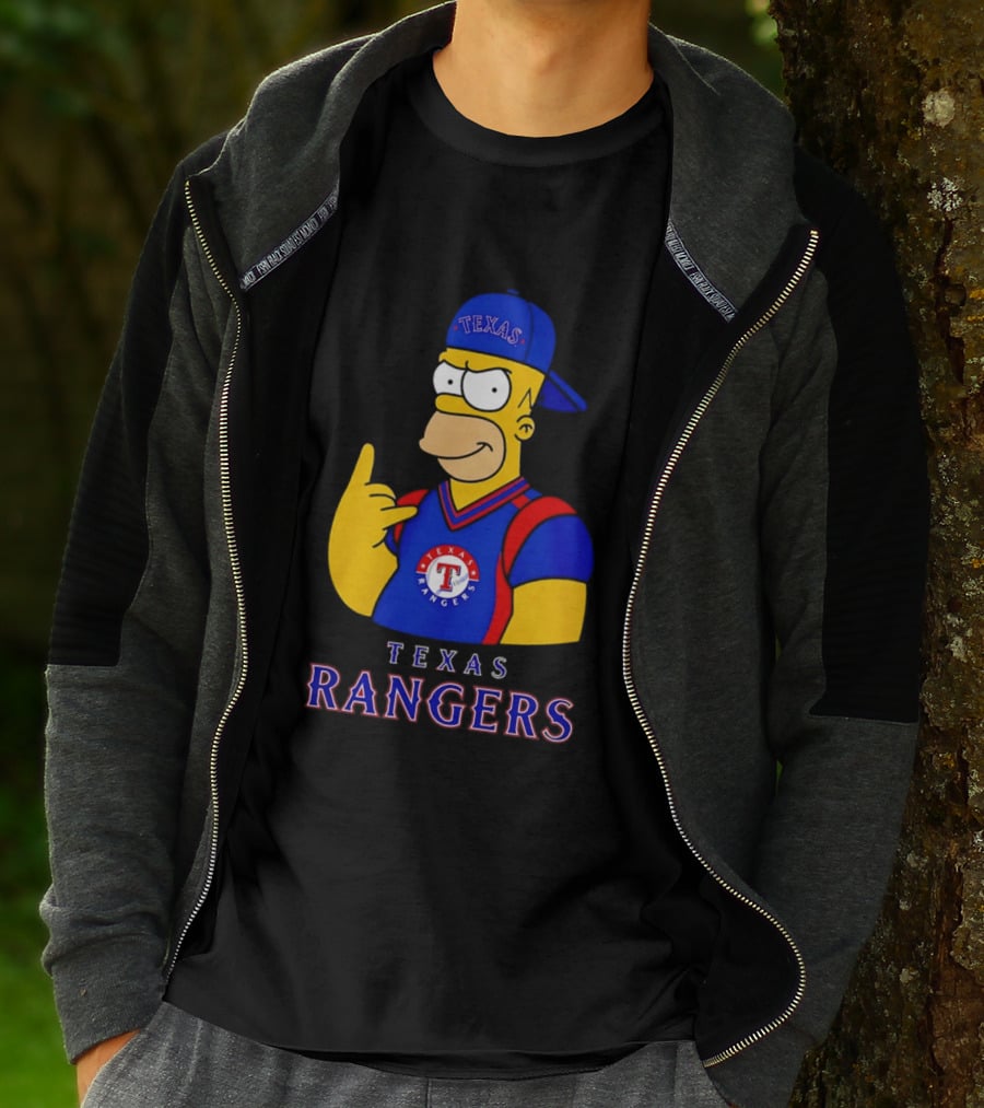 The Simpsons Texas Rangers Rock Hand Homer T-Shirt