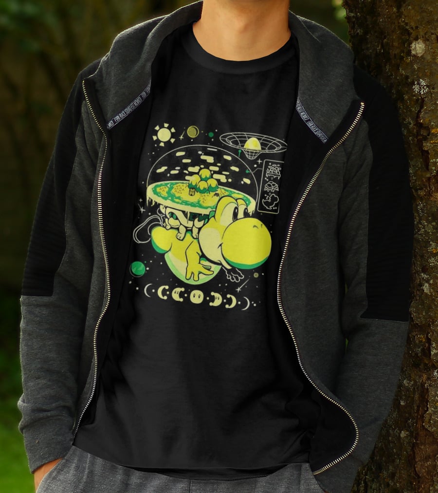 Yoshi Whole World Within His Shell Super Mario World Iconic Nintendo T-Shirt