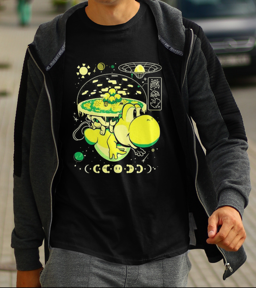 Yoshi Whole World Within His Shell Super Mario World Iconic Nintendo T-Shirt