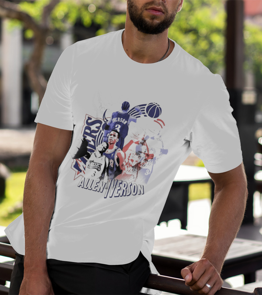 Allen Iverson Philadelphia 76ers Number 3 Basketball T-Shirt