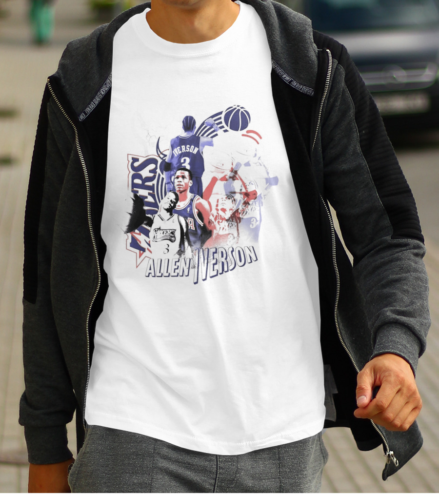Allen Iverson Philadelphia 76ers Number 3 Basketball T-Shirt