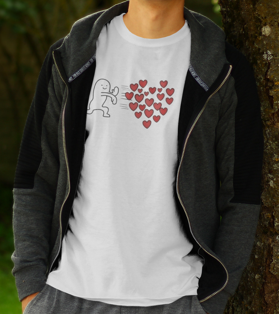 Sending Love Meme Heart Character Hugging Hearts Explosion T-Shirt