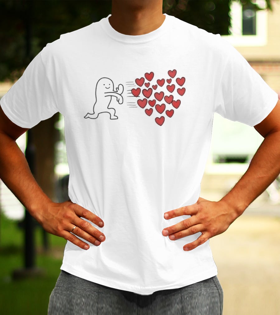 Sending Love Meme Heart Character Hugging Hearts Explosion T-Shirt