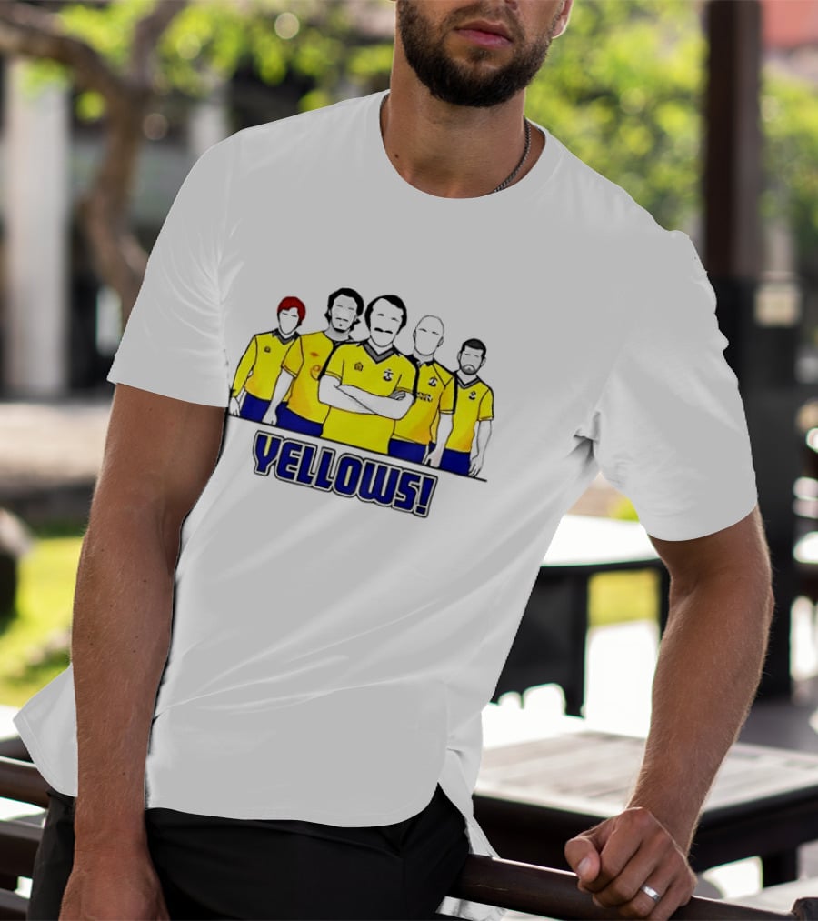 Saints FC Team Yellows Iconic Football Crew Players T-Shirt