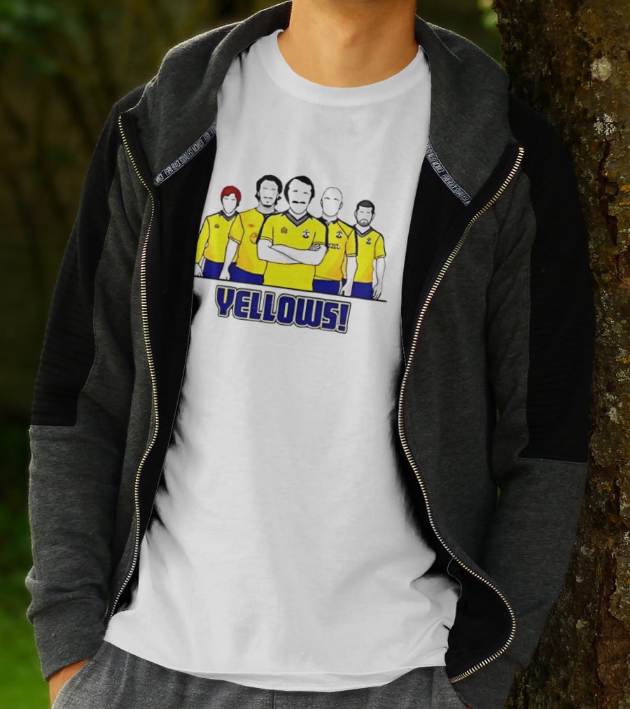 Saints FC Team Yellows Iconic Football Crew Players T-Shirt