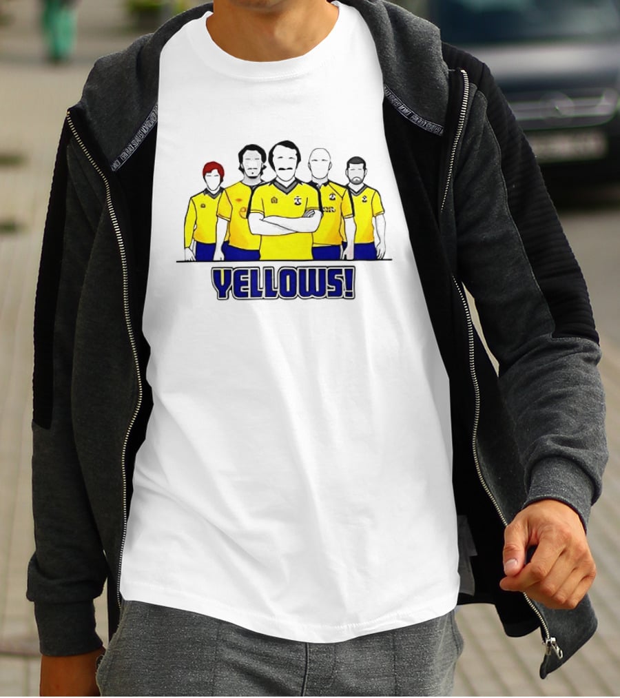 Saints FC Team Yellows Iconic Football Crew Players T-Shirt