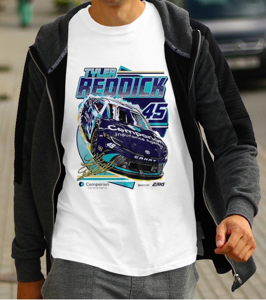 Tyler Reddick 45 Companion Insurance Agent 23XI Racing Toyota Camry T-Shirt