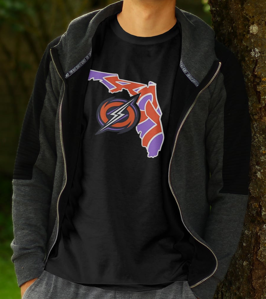 2026 UFL Orlando Storm 407 Map Lightning T-Shirt