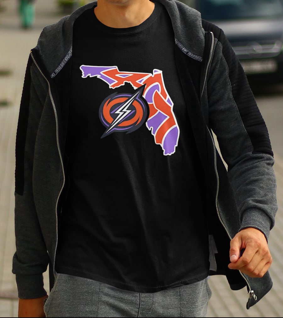 2026 UFL Orlando Storm 407 Map Lightning T-Shirt