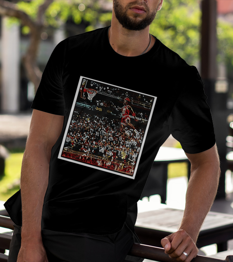 Michael Chicago Bulls Soaring GOAT Dunk NBA Legend T-Shirt