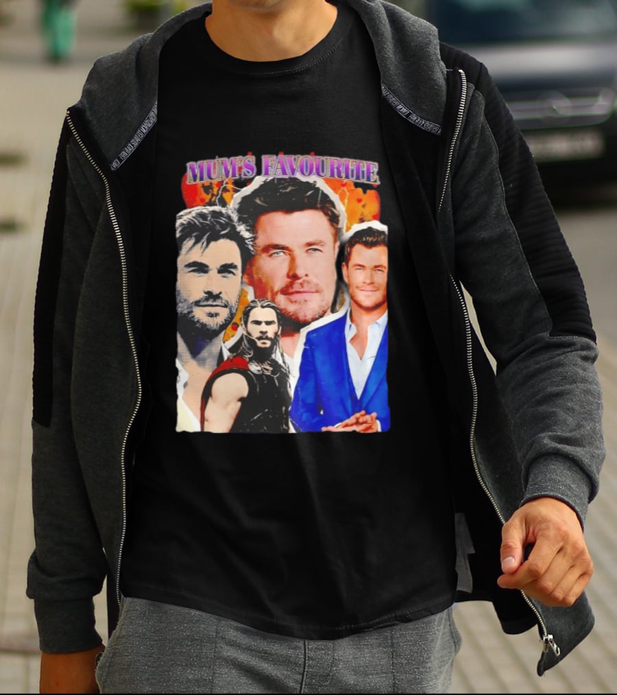 Mum's Favourite Chris Hemsworth Collage T-Shirt