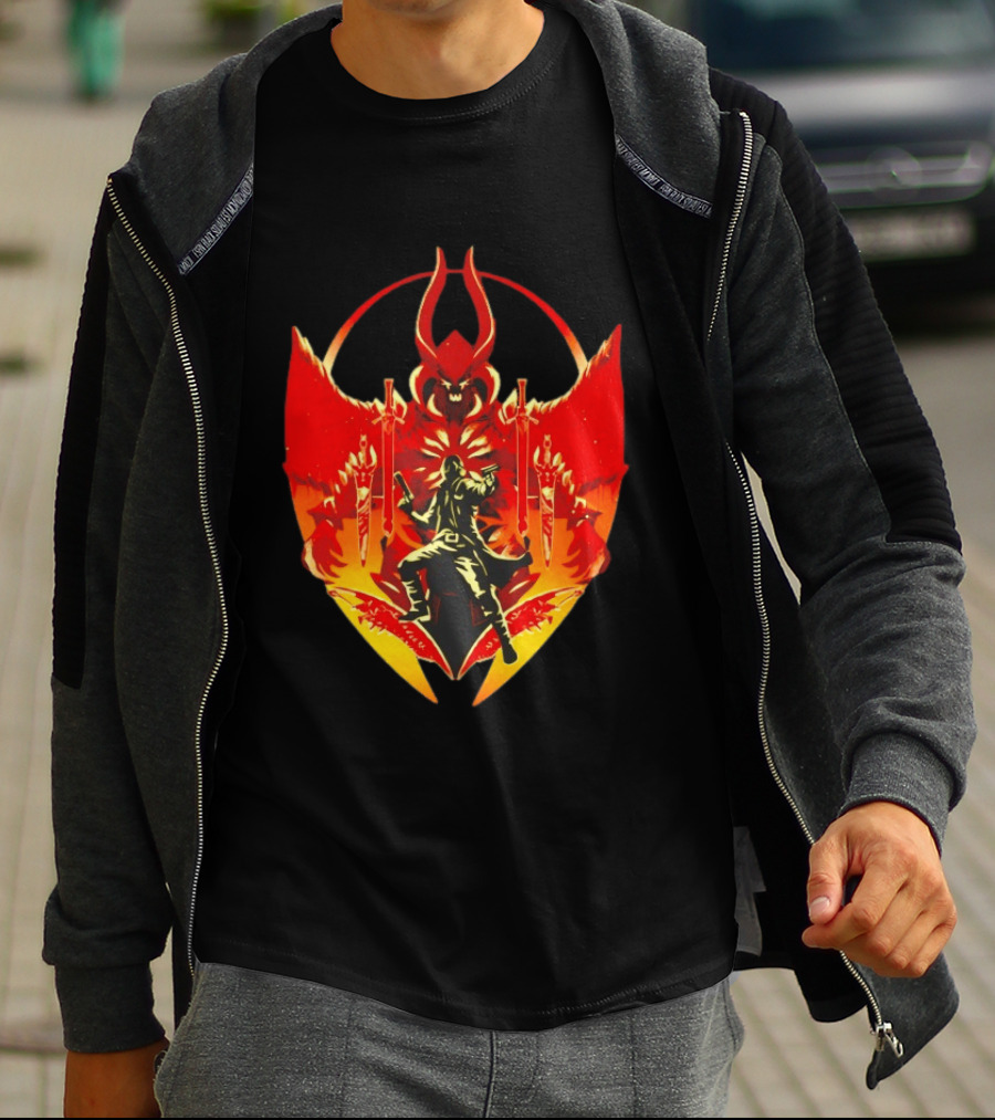 Devil May Cry Dante Fiery Demon Crest Iconography T-Shirt