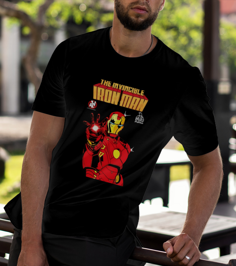 The Invincible Iron Man Superhero Iconic Armor Power Pose T-Shirt