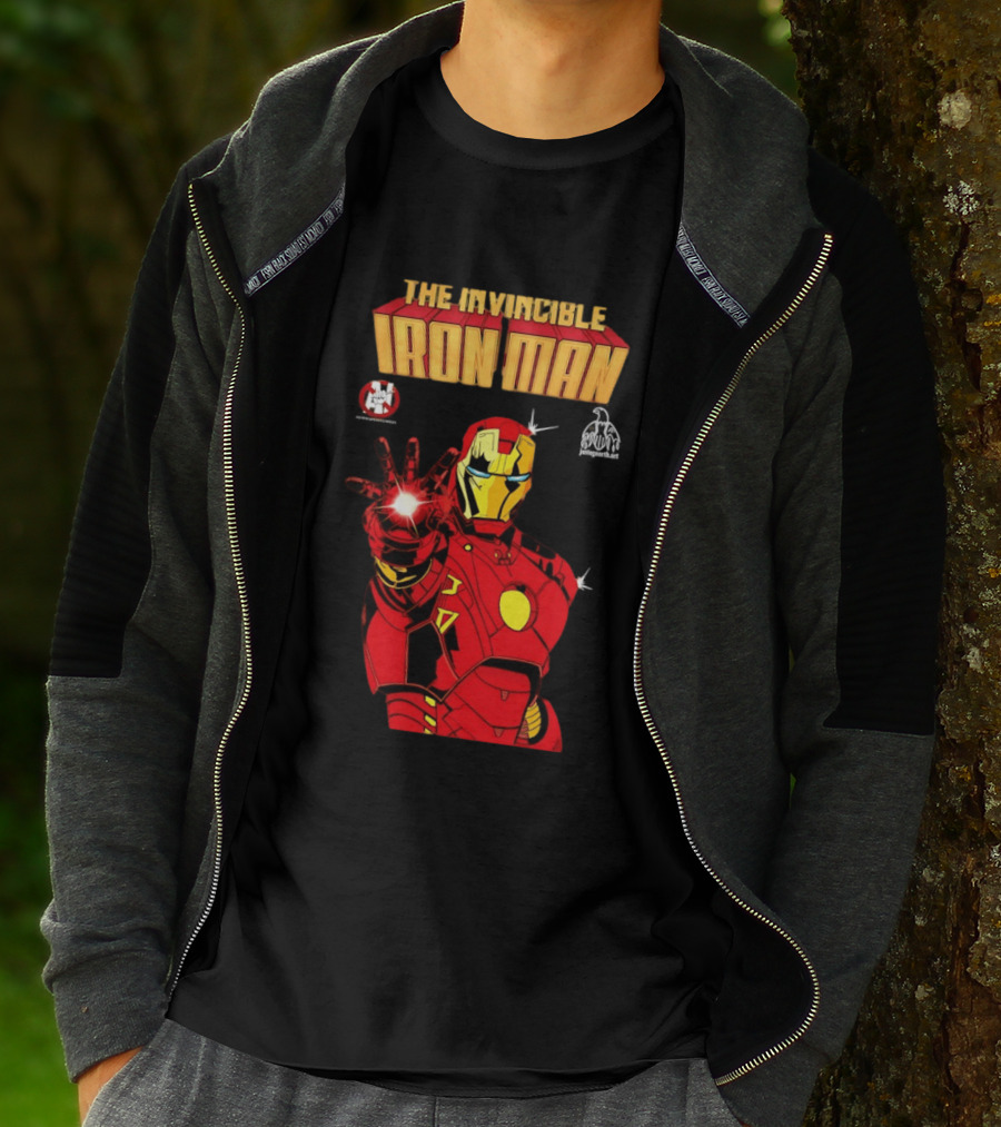 The Invincible Iron Man Superhero Iconic Armor Power Pose T-Shirt