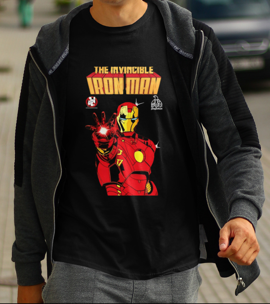 The Invincible Iron Man Superhero Iconic Armor Power Pose T-Shirt