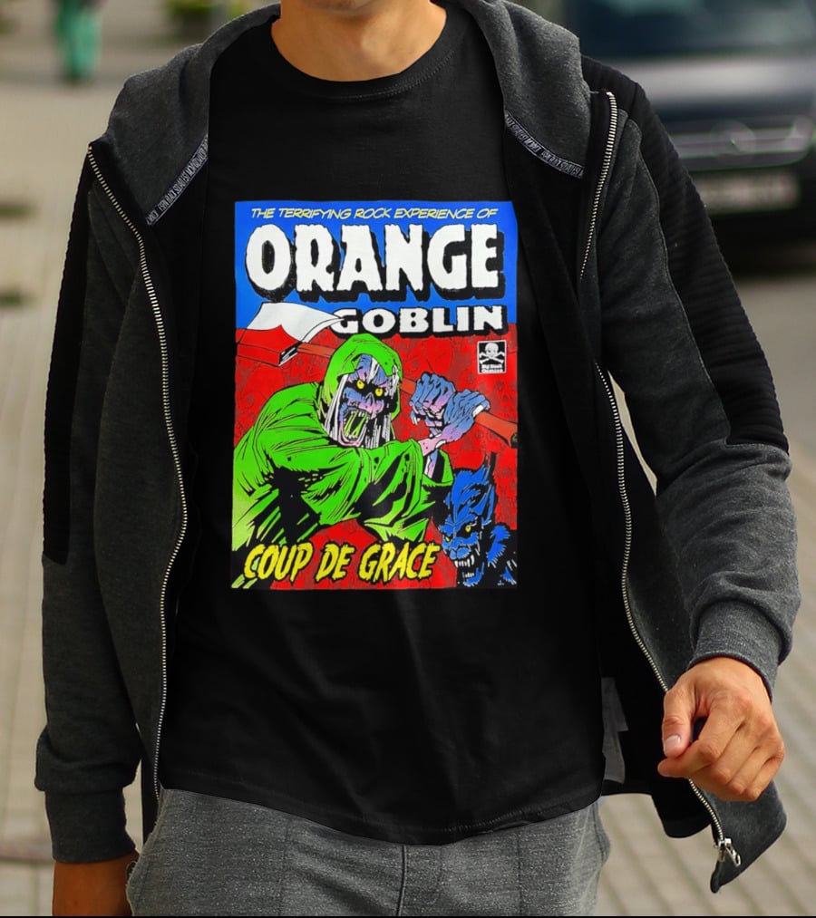 The Terrifying Rock Experience Of Orange Goblin Coup De Grace Monster Battle T-Shirt