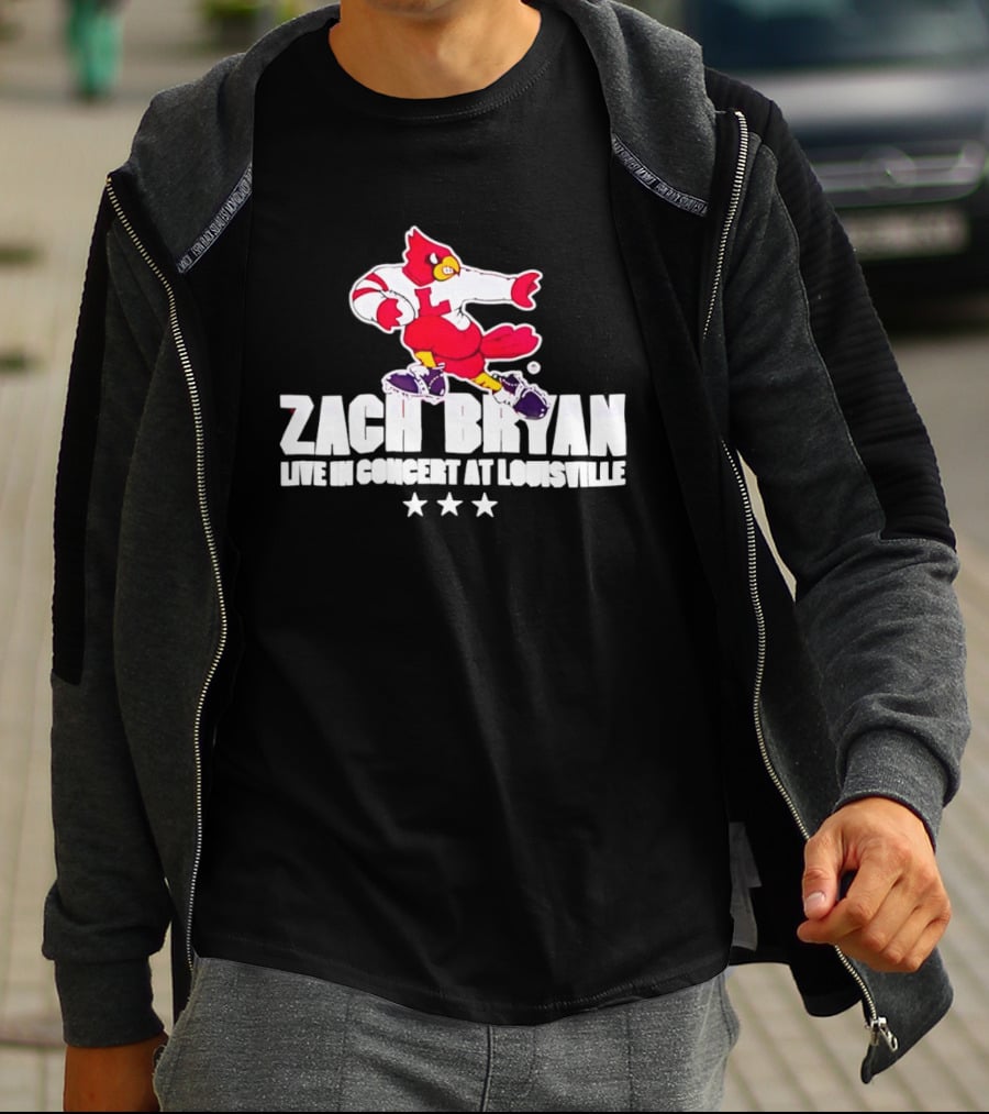 Zach Bryan Live In Concert At Louisville Cardinals 2026 Tour With Heaven Stars Exclusive T-Shirt