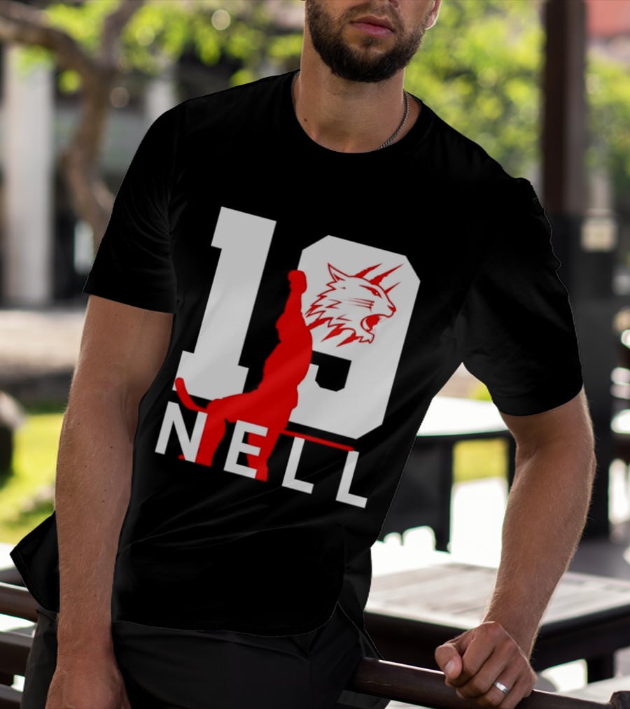 NELL 19 Wildcat Silhouette With Red Figure T-Shirt