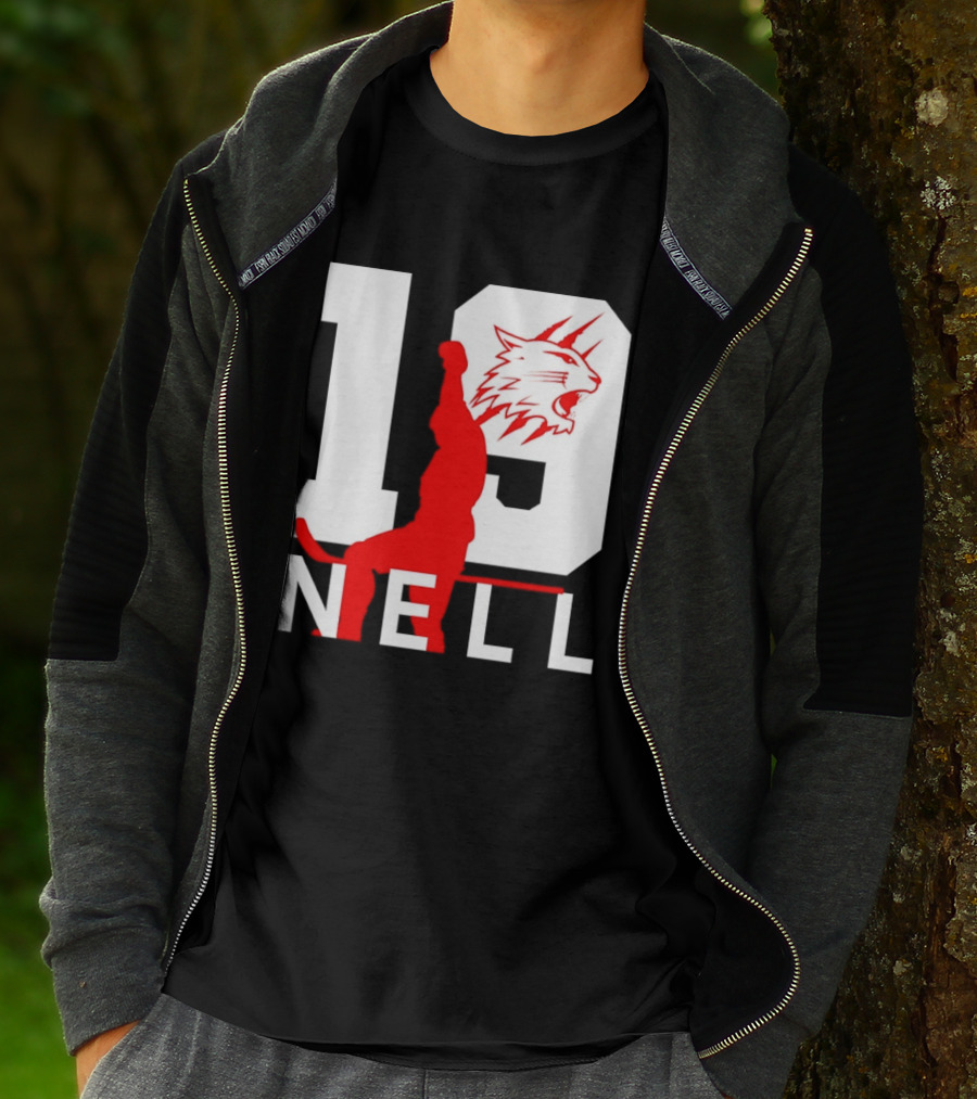NELL 19 Wildcat Silhouette With Red Figure T-Shirt