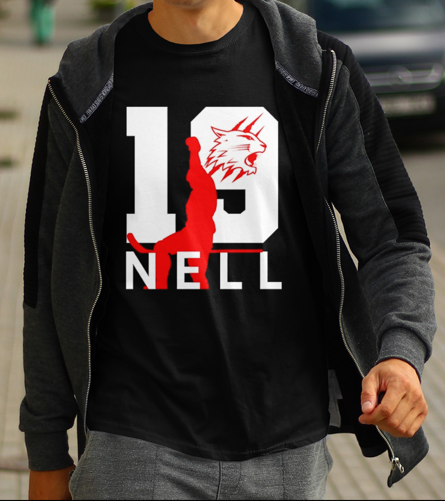 NELL 19 Wildcat Silhouette With Red Figure T-Shirt