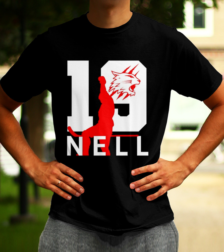 NELL 19 Wildcat Silhouette With Red Figure T-Shirt