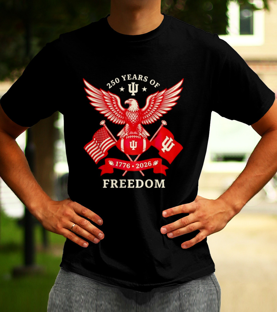 Indiana Hoosiers 250 Years Of Freedom 1776 2026 USA Celebration T-Shirt