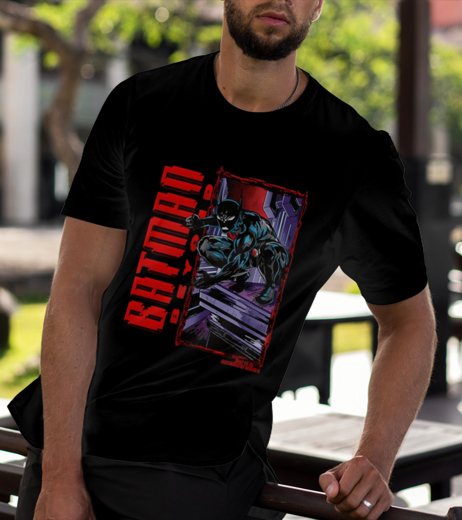 Batman Beyond Combat Readiness Stance Dynamic Gotham City Scene T-Shirt
