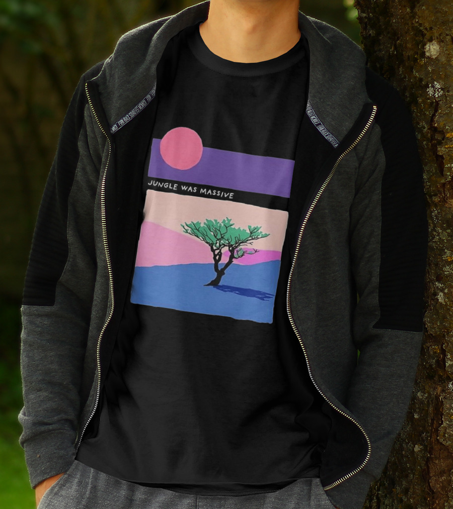 Jungle Was Massive Tree Vintage Sunset Aesthetic Nature Scene T-Shirt