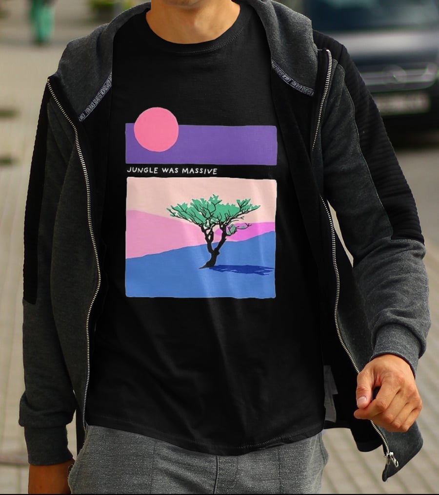 Jungle Was Massive Tree Vintage Sunset Aesthetic Nature Scene T-Shirt