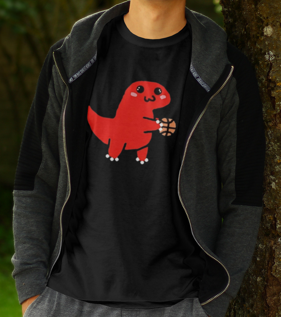 Kawaii Kawaii Toronto Raptors Cute Red Dinosaur Basketball T-Shirt