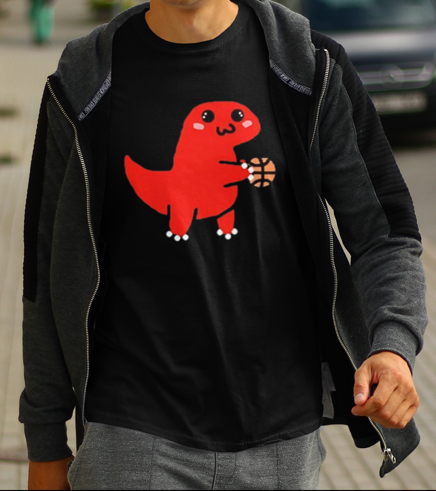 Kawaii Kawaii Toronto Raptors Cute Red Dinosaur Basketball T-Shirt