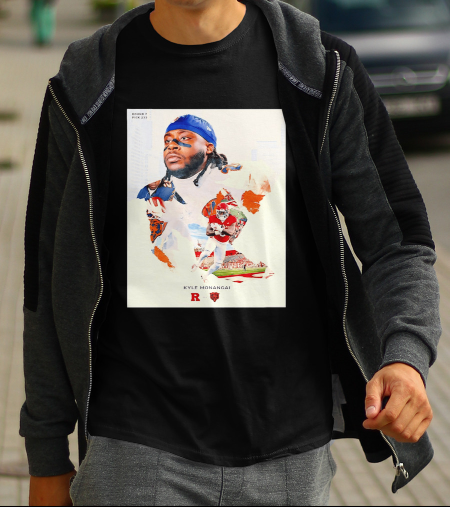 Round 7 Pick 233 Kyle Monangai Chicago Bears Rutgers Football T-Shirt