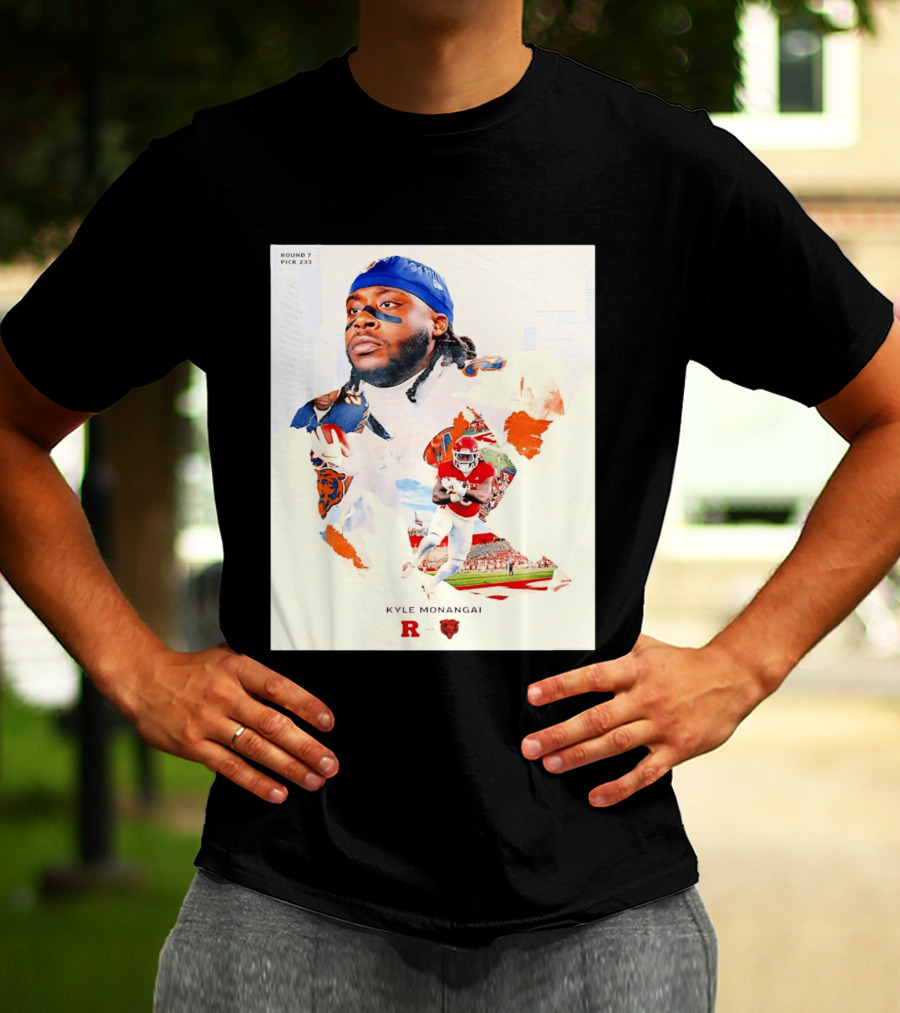 Round 7 Pick 233 Kyle Monangai Chicago Bears Rutgers Football T-Shirt