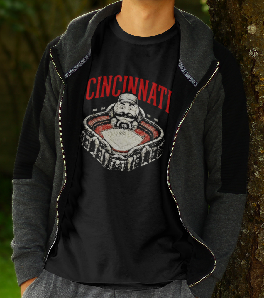 Cincinnati Reds Stadium 1881 Mascot Mashup T-Shirt