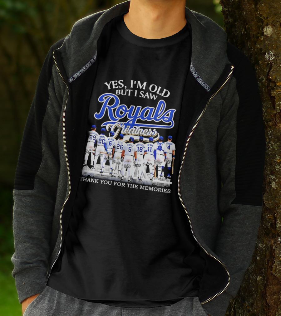 Yes I'm Old But I Saw Royals Legends Anderson White Wilson Otis Brett Auberach McRae Perez Gordon Thank You For The Memories T-Shirt