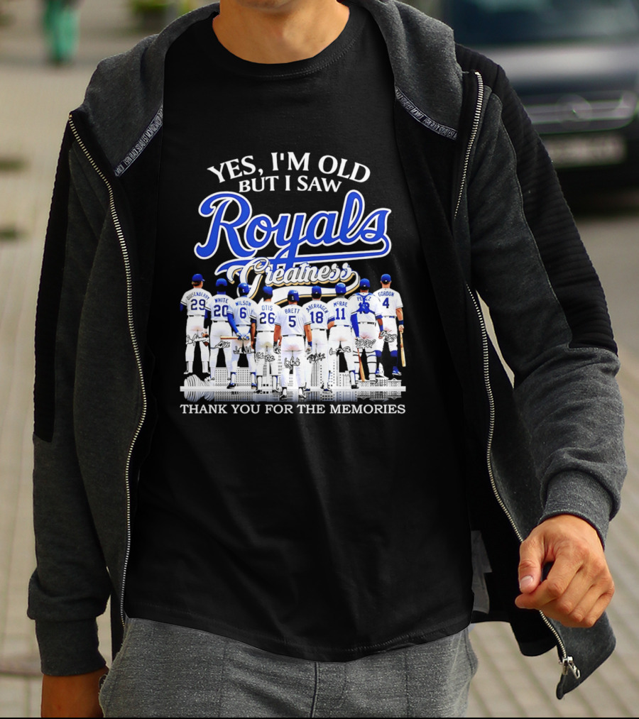 Yes I'm Old But I Saw Royals Legends Anderson White Wilson Otis Brett Auberach McRae Perez Gordon Thank You For The Memories T-Shirt