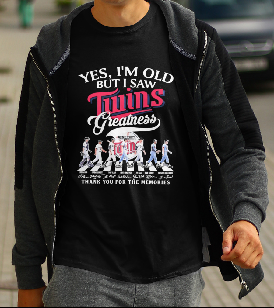 Yes I'm Old But I Saw Twins Greatness Thank You For The Memories Signatures T-Shirt