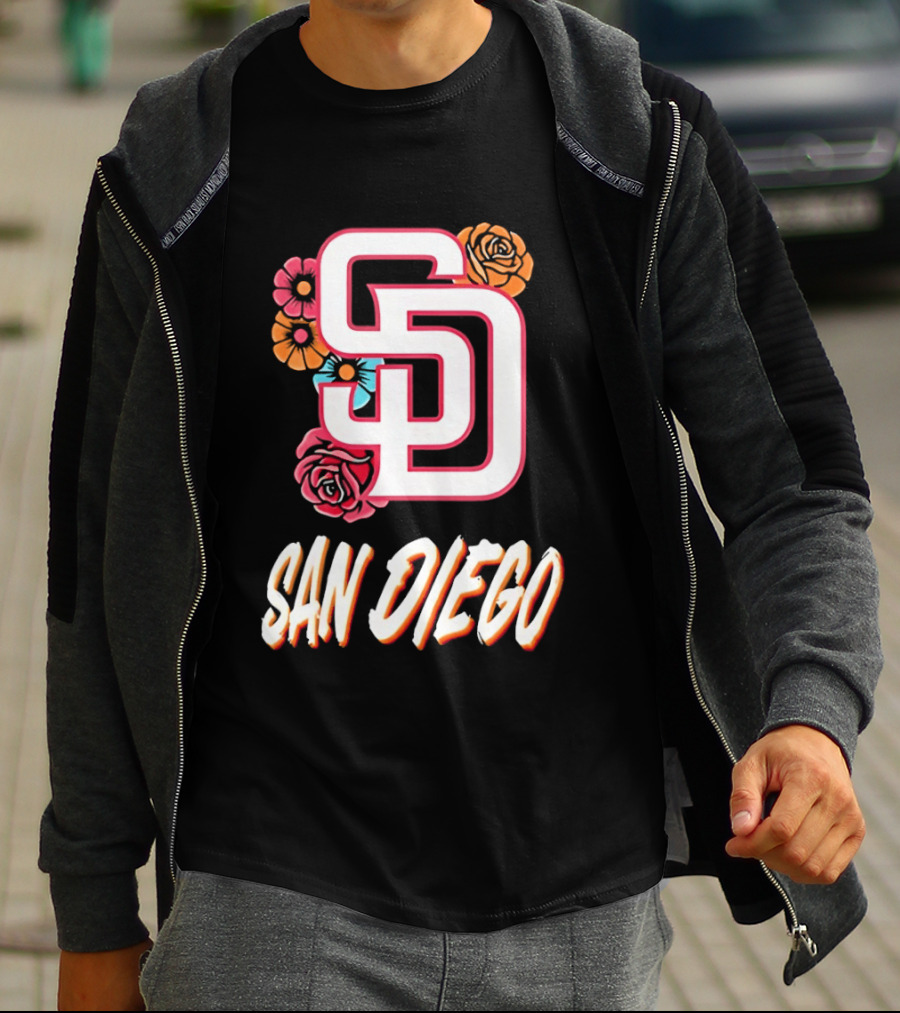 San Diego Padres 2026 Rose Floral SD T-Shirt