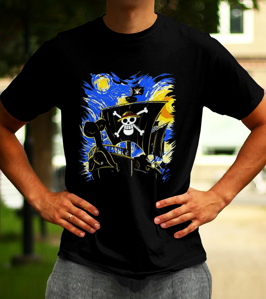 Starry Night One Piece Going Merry Anime T-Shirt