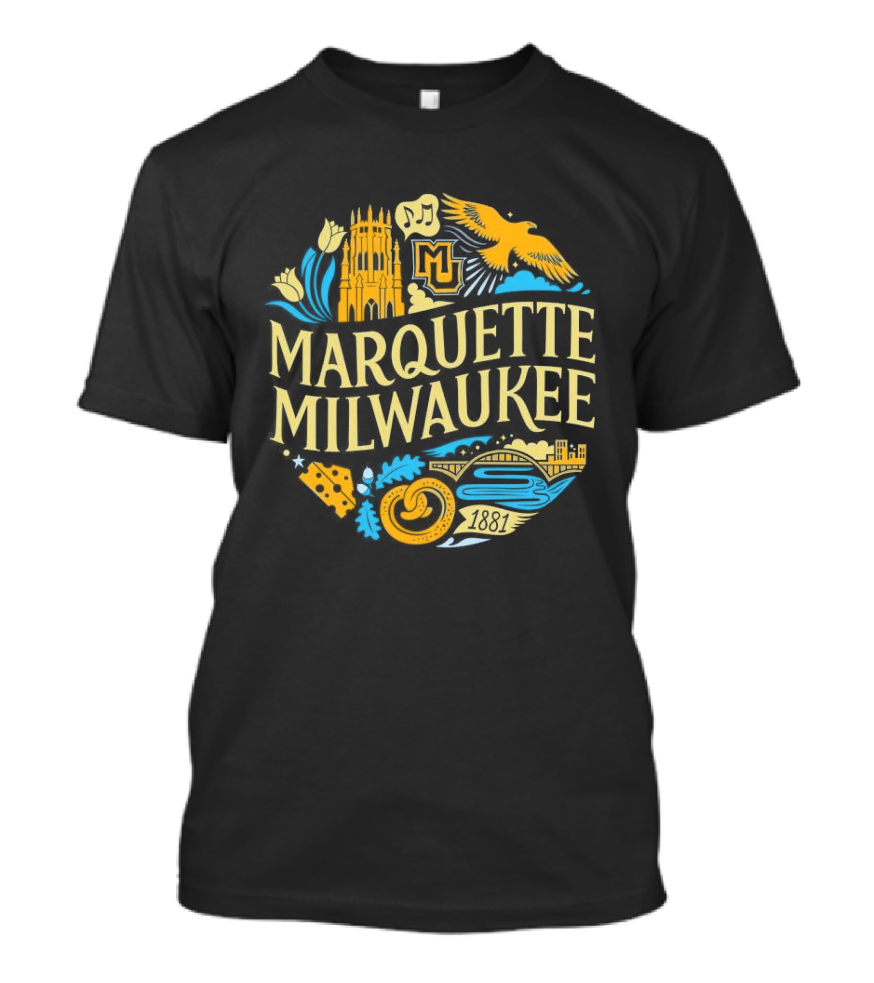 Marquette Milwaukee M And Milwaukee Scenes T-Shirt