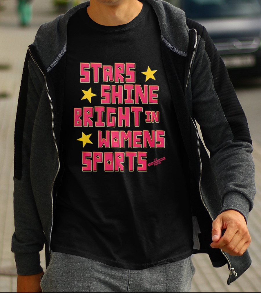 Stars Shine Bright In Womens Sports With Yellow Star Accents T-Shirt
