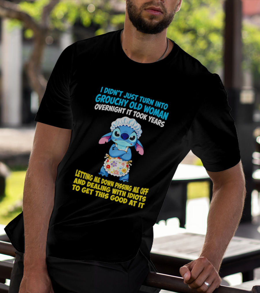 Stitch Housewife Grouchy Old Woman Letting Me Down Pissing Me Off Dealing With Idiots T-Shirt