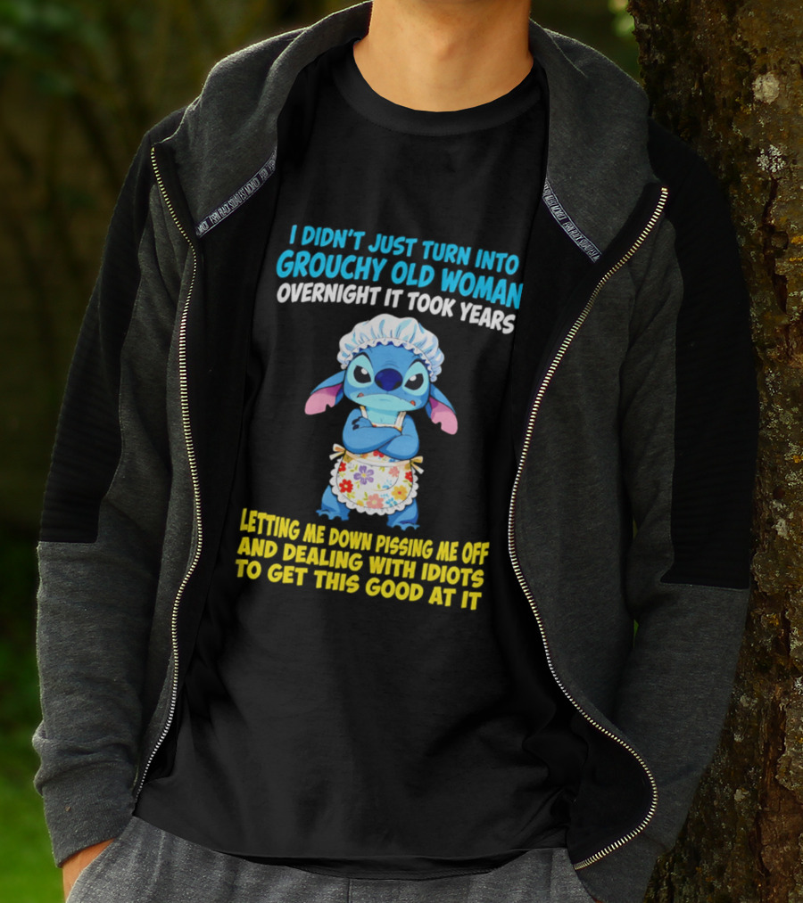 Stitch Housewife Grouchy Old Woman Letting Me Down Pissing Me Off Dealing With Idiots T-Shirt