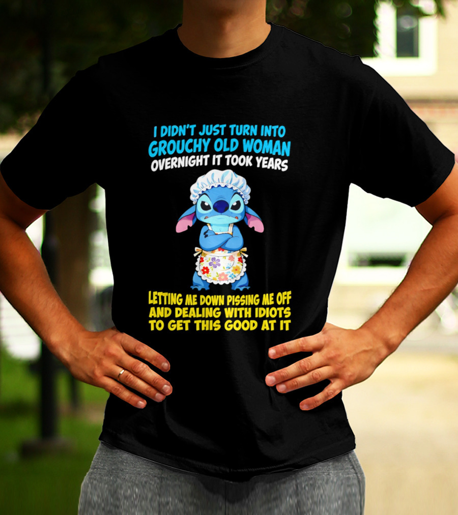 Stitch Housewife Grouchy Old Woman Letting Me Down Pissing Me Off Dealing With Idiots T-Shirt