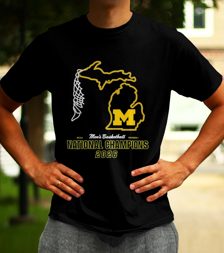 Michigan Wolverines National Champions 2026 MBB NET T-Shirt