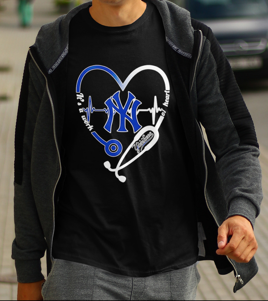 New York Yankees Heartbeat Stethoscope MLB Fan T-Shirt